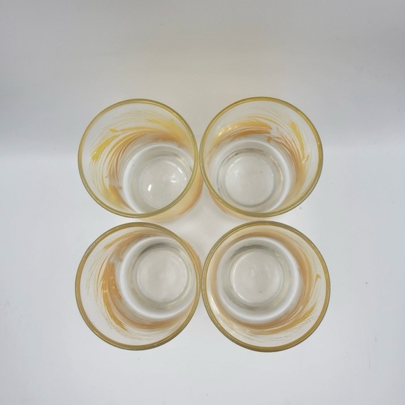 Vintage Libbey Wheat Juice Glasses, Orange & Yellow Wheat Pattern, Set of 4 - Picture 2 of 2